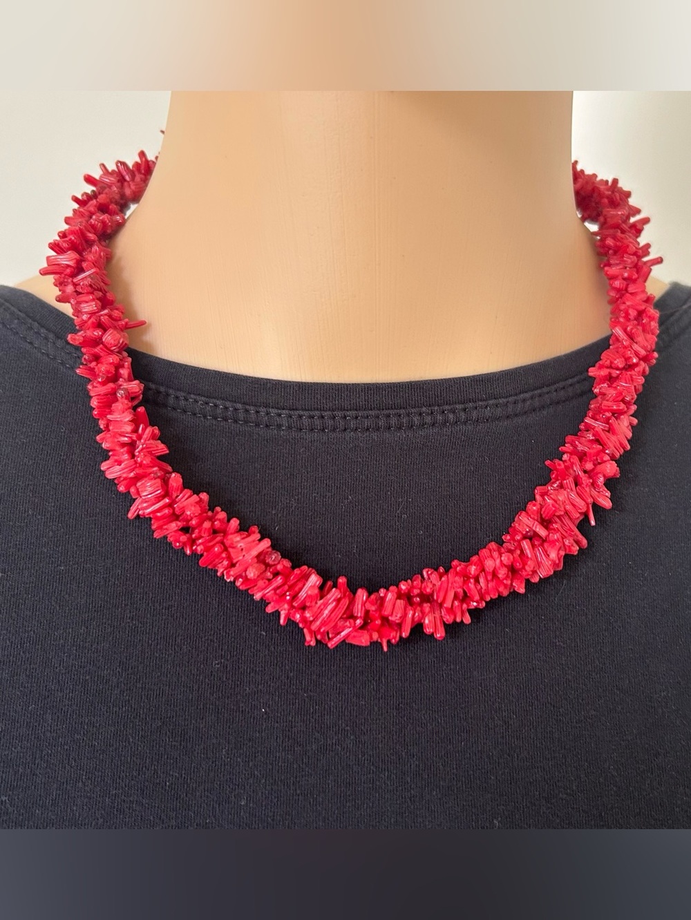 Genuine Red Cora Cluster Necklace - Women Jewelry
